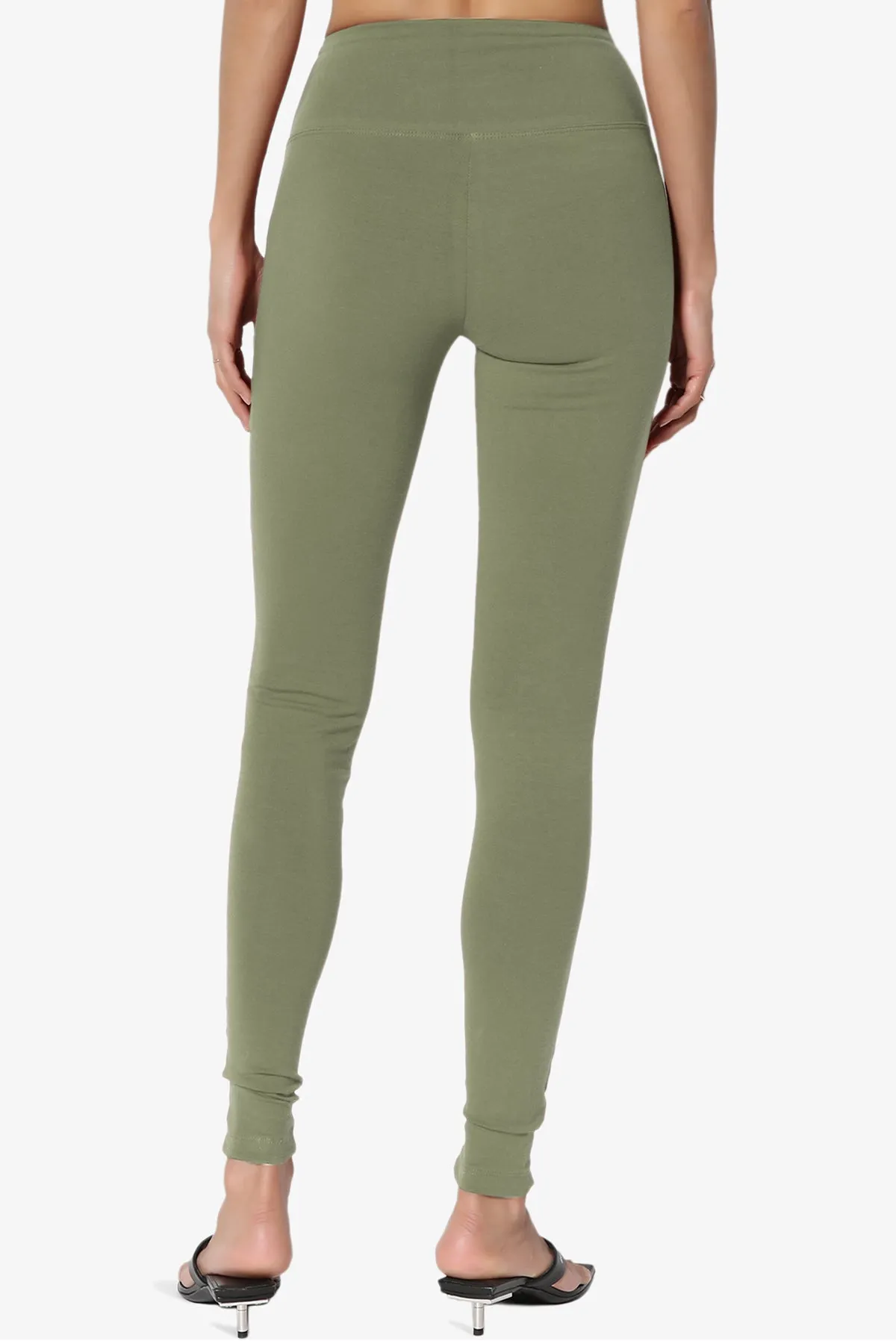 Ansley Cotton Wide Waistband Ankle Leggings