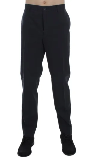 Blue Cotton Casual Chinos Slim Fit Pants