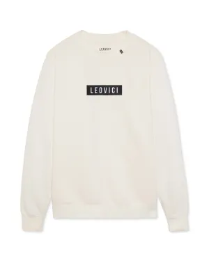 Boxed Logo Pullover Crew - Bone