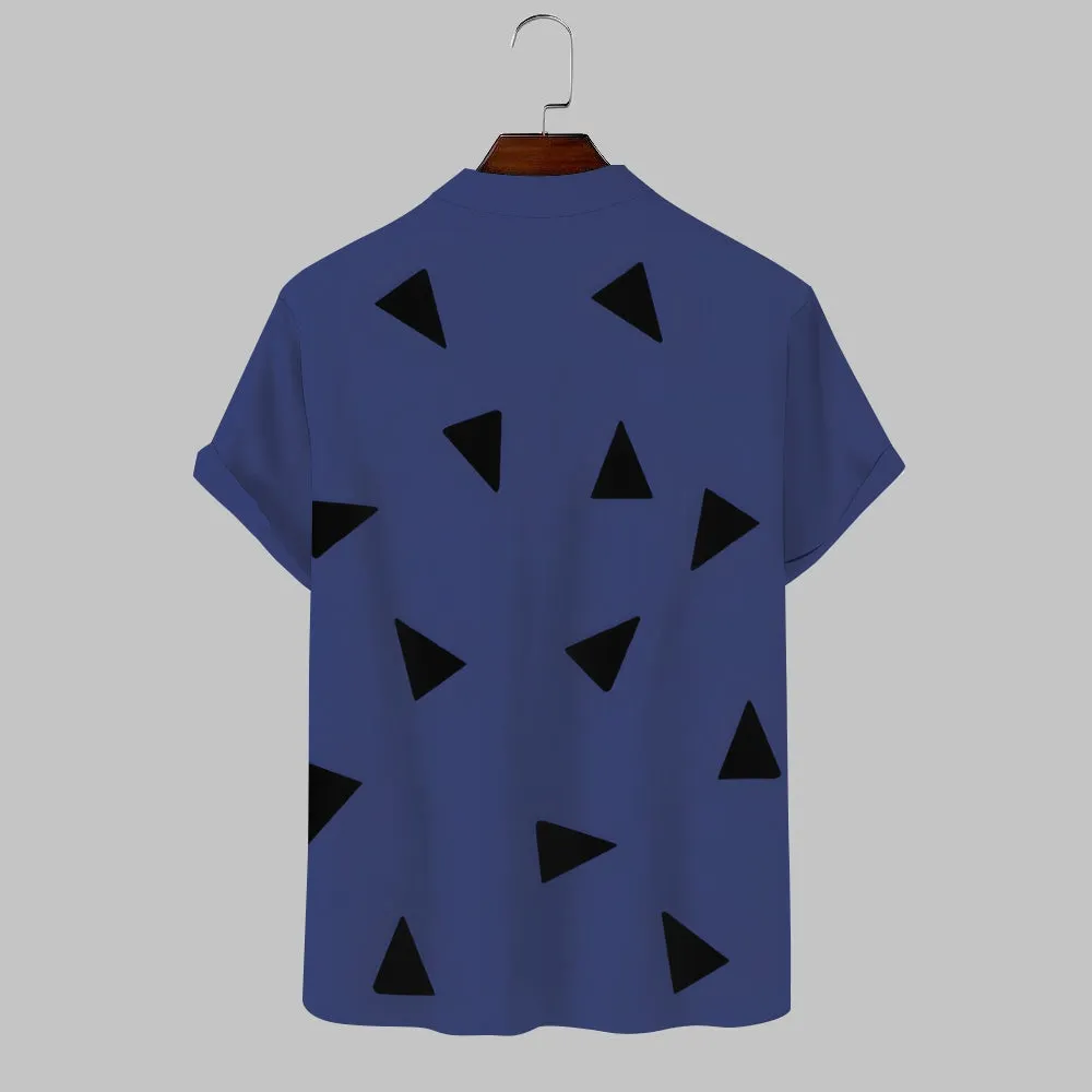 Cartoon Character Cotton And Linen Short-Sleeved Shirt 2405001030