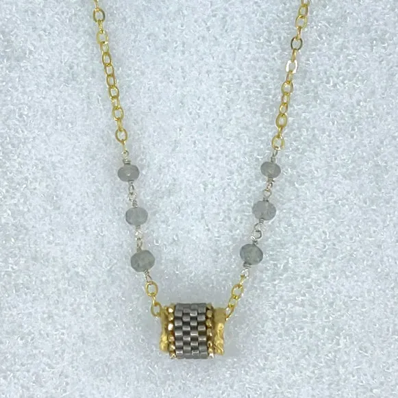 Galyina Gold Necklace | Labradorite