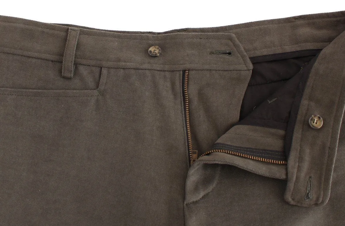 Green straight fit pants