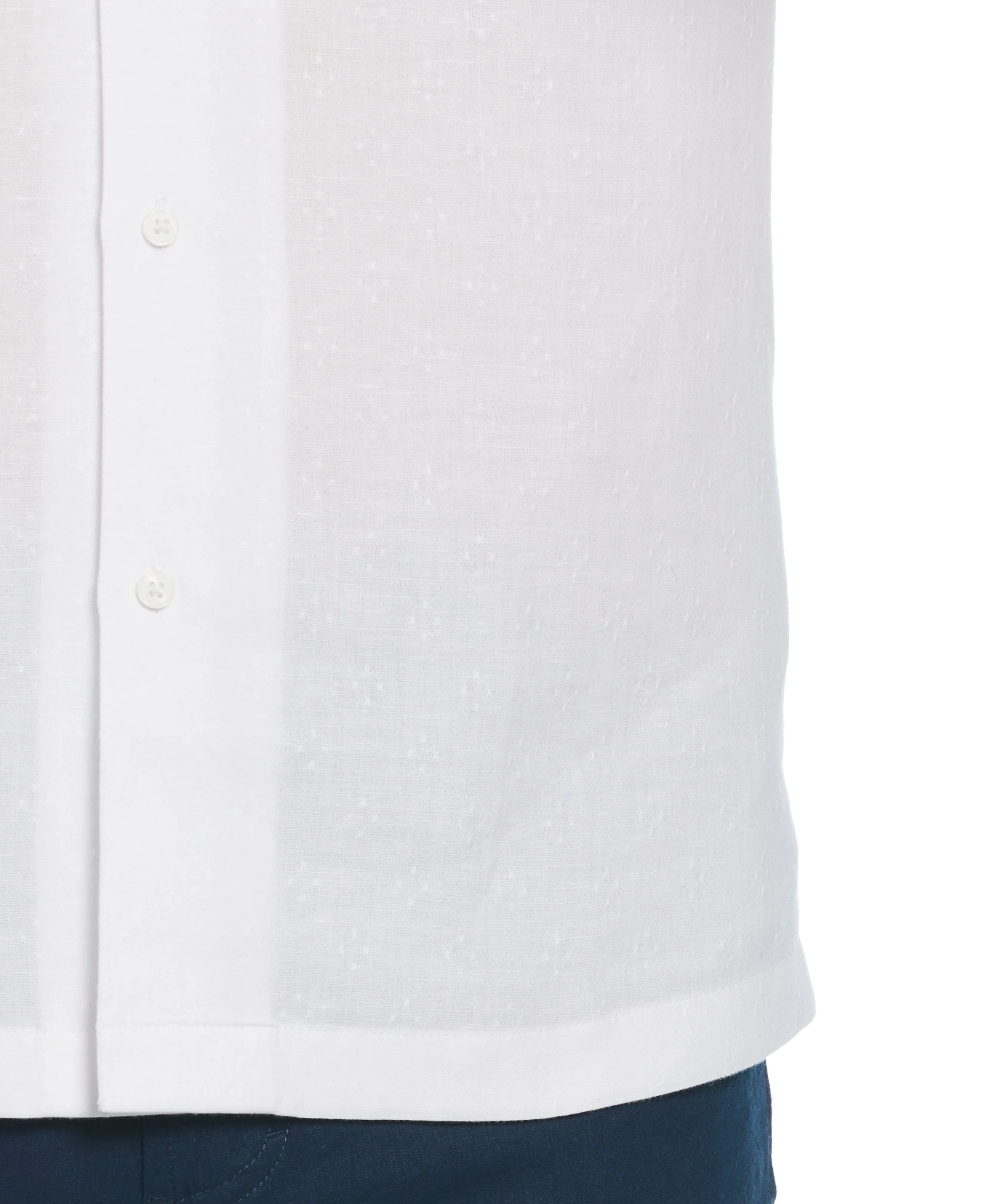 Linen Blend Dobby Camp Collar Shirt