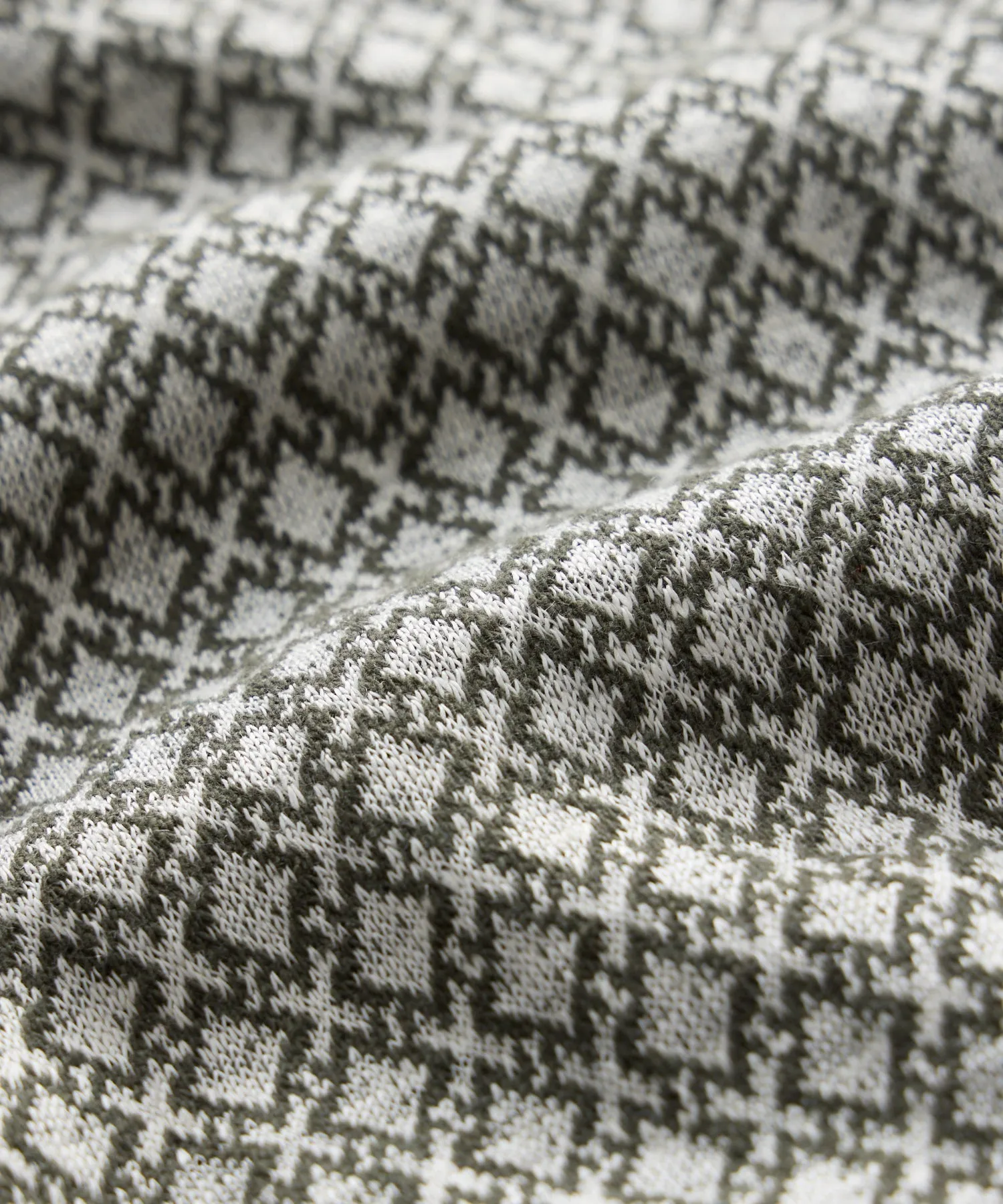 Linen-Cotton Geometric Knit Shirt