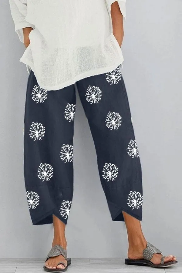 Printing Cotton Casual Pants