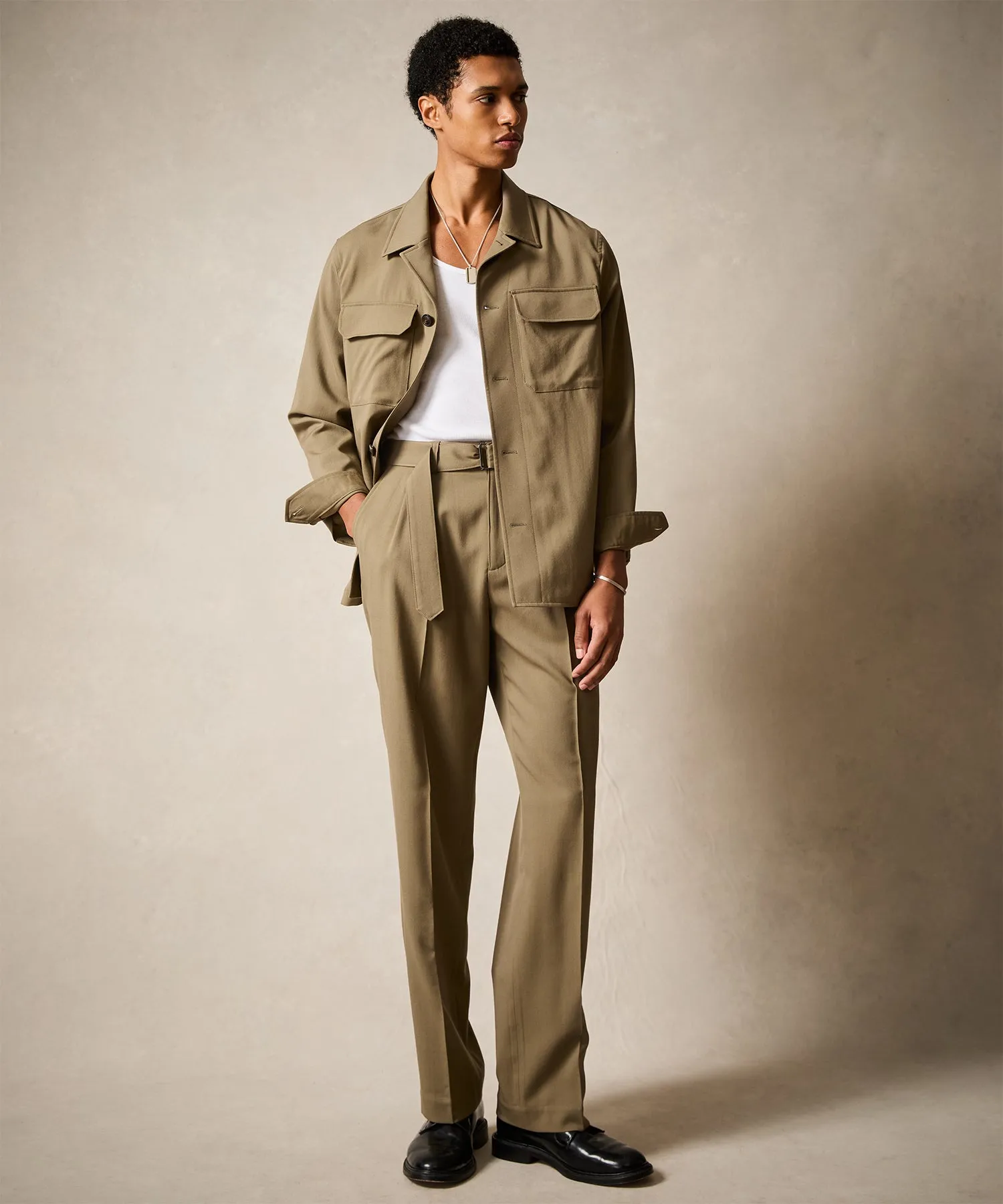 Relaxed Fit Italian Gabardine Two-Pocket Overshirt