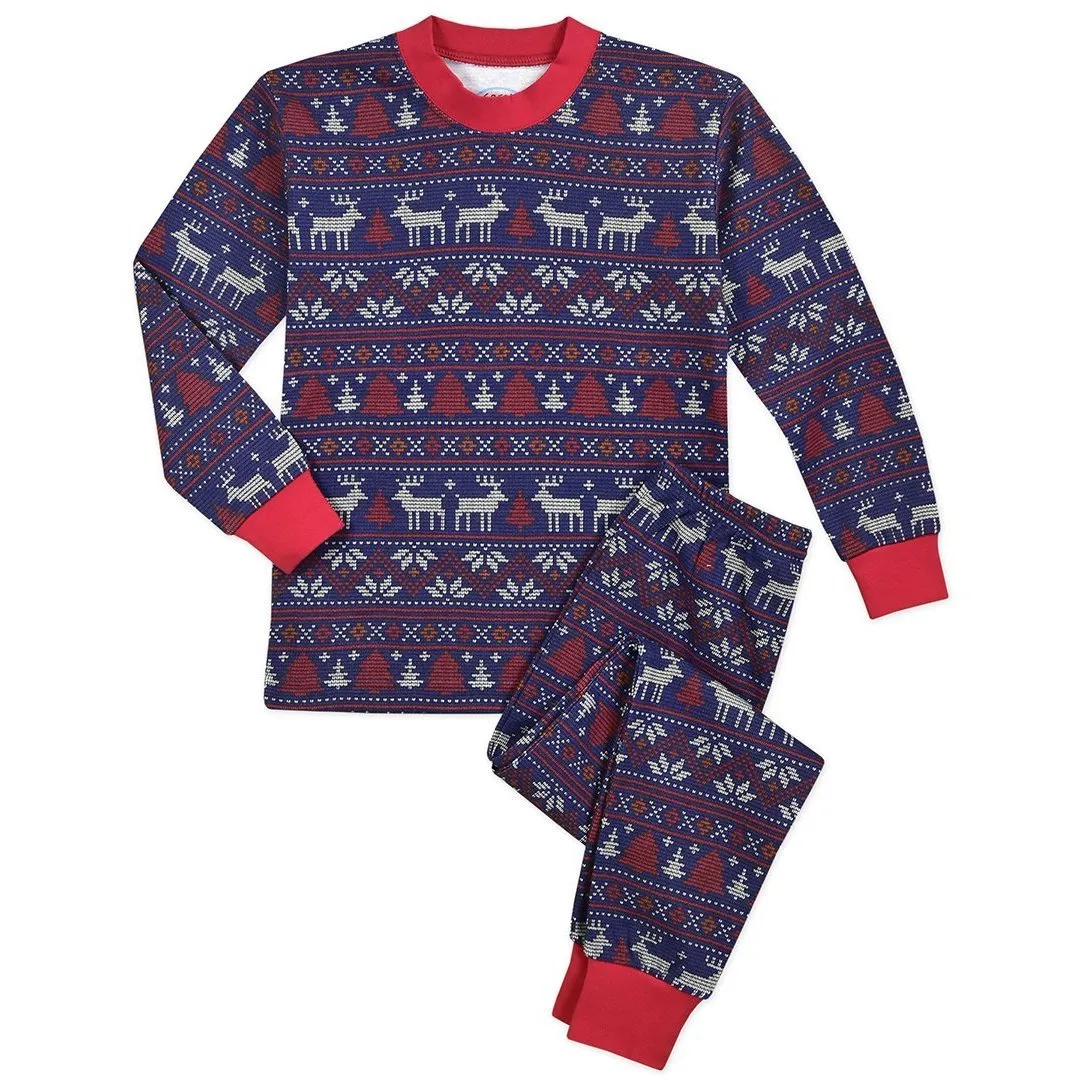 Sara's Prints Fair Isle Super Soft Classic Long Sleeve Pajama Set
