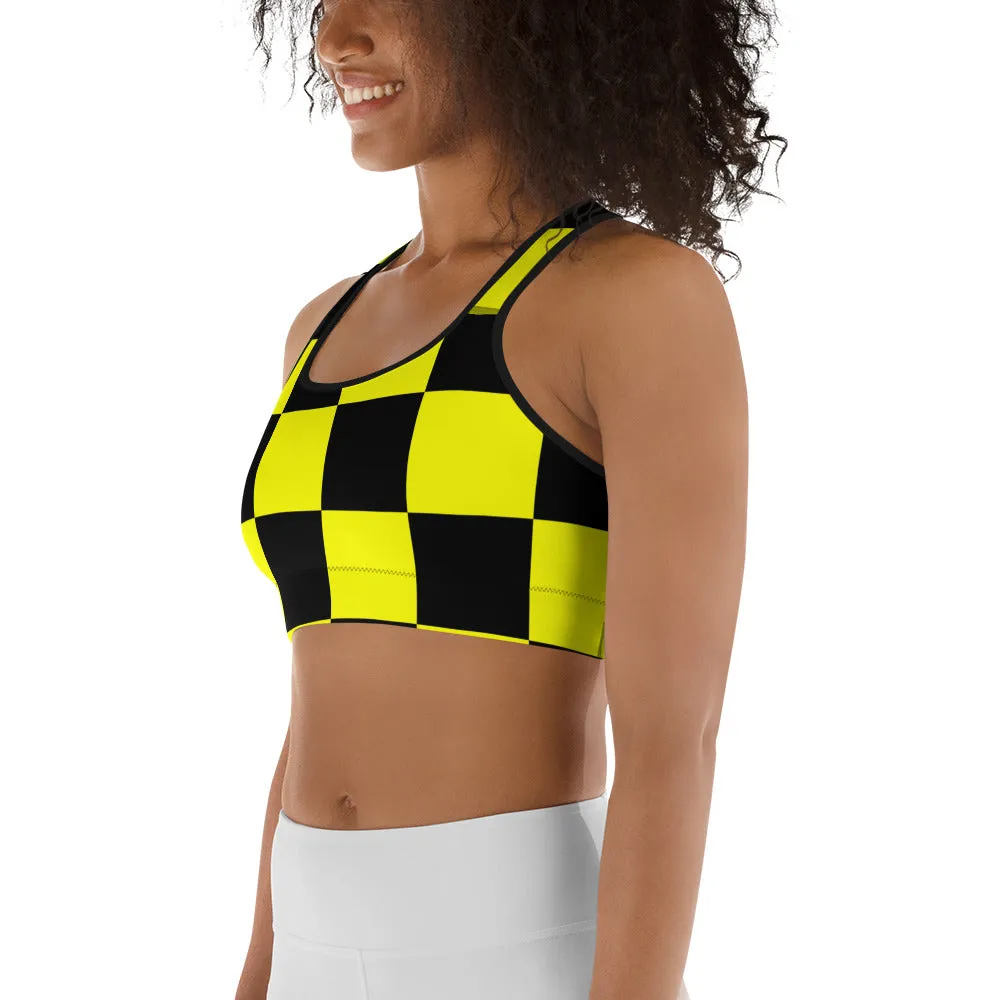 Savannahwood Black and Yellow Busy Bee Sports Bra